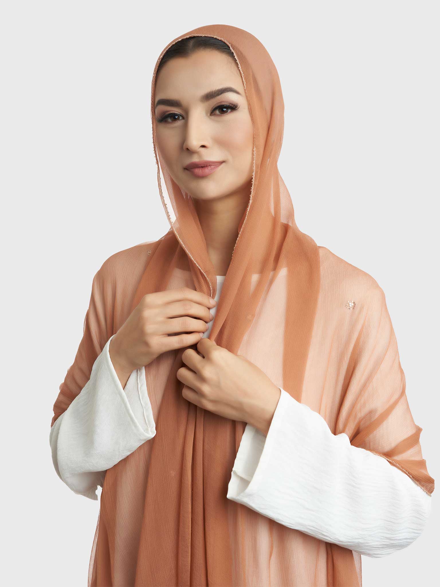 Hijab With Stone And Pearl Motif