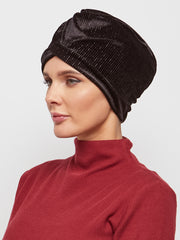 Soft Cotrise Velvet Turban’á With Twist Look In FrontKashkha