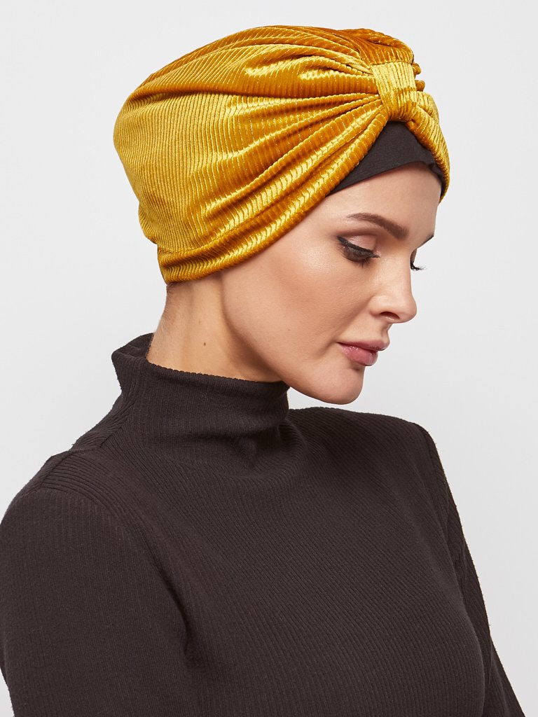 Soft Cotrise Velvet Turban’á With Twist Look In FrontKashkha