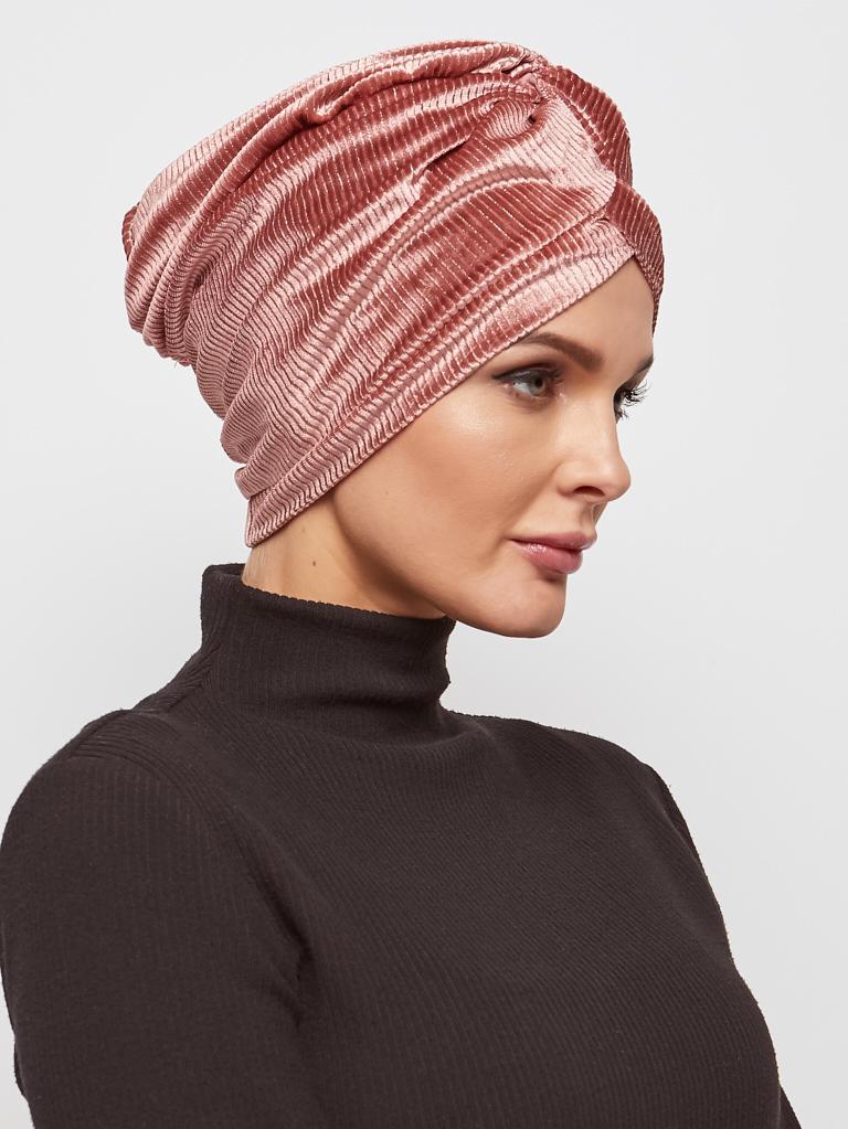 Soft Cotrise Velvet Turban’á With Twist Look In FrontKashkha