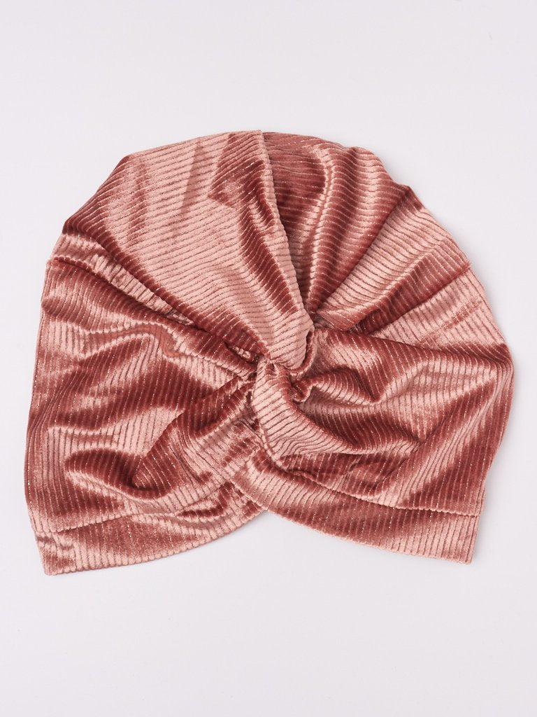 Soft Cotrise Velvet Turban’á With Twist Look In FrontKashkha